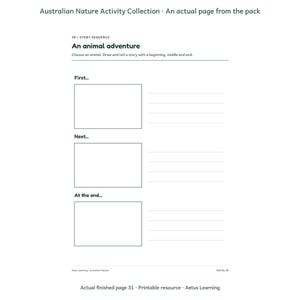 Australian Nature Activity Collection — actual finished page 3 — Aetus Learning October 2026.