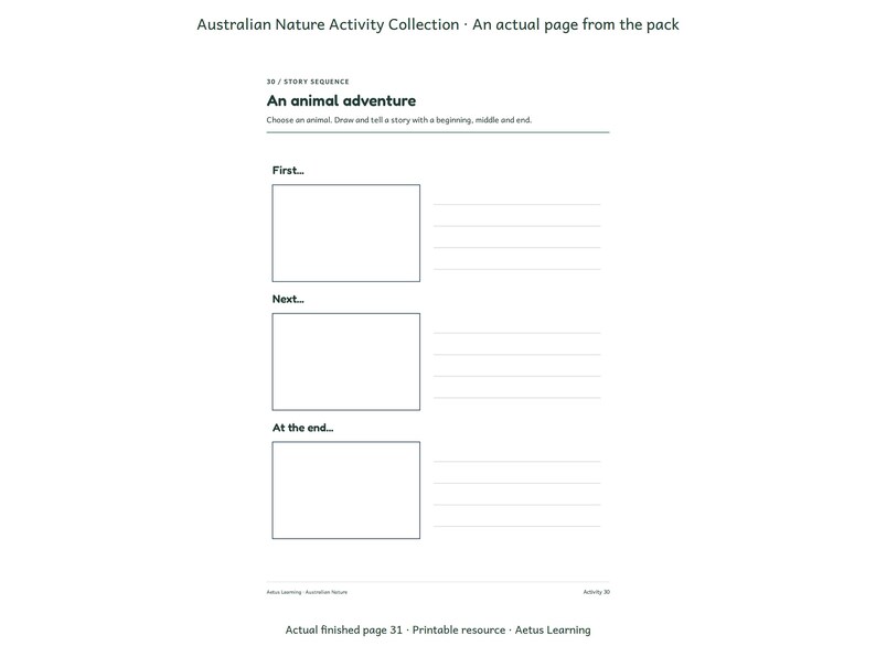Australian Nature Activity Collection — actual finished page 3 — Aetus Learning October 2026.