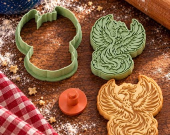 Phoenix Bird Cookie Cutter & Stamp Set