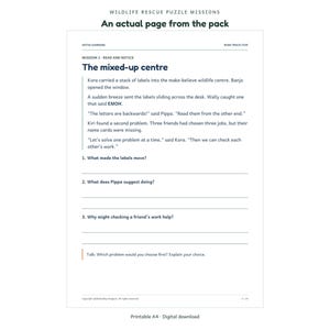 Wildlife Rescue Puzzle Missions - actual activity page preview 1 - Aetus Learning, art refresh September 2026.