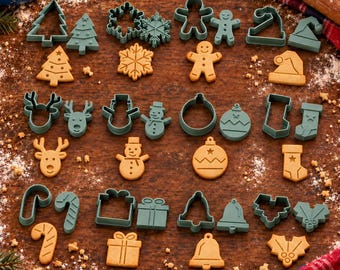 Christmas Cookie Cutter and Stamp Bundle | 12 Designs, 36 Pieces