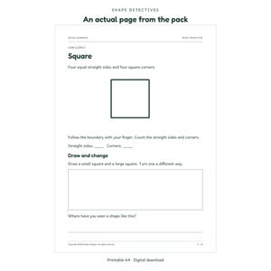 Shape Detectives: actual activity page 1; Aetus Learning.