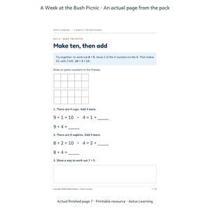 A Week at the Bush Picnic — actual finished page 2 — Aetus Learning October 2026.