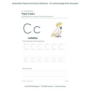 Australian Nature Activity Collection — actual finished page 1 — Aetus Learning October 2026.