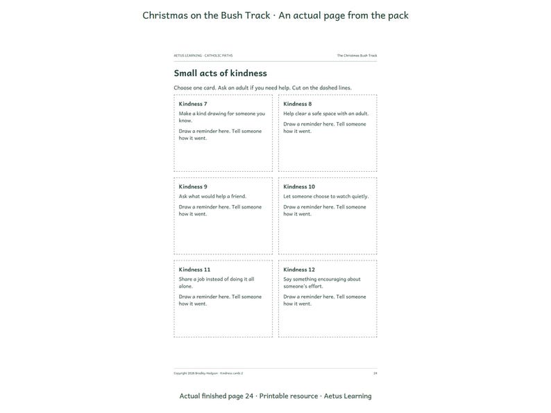 Christmas on the Bush Track — actual finished page 3 — Aetus Learning October 2026.