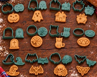 Halloween Cookie Cutter and Stamp Bundle | 12 Designs, 36 Pieces
