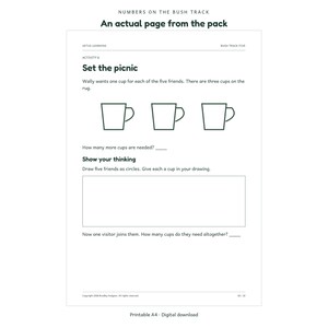 Numbers on the Bush Track: actual activity page 3; Aetus Learning.