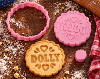 Dolly Name Plaque Cookie Cutter & Stamp Set
