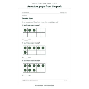 Numbers on the Bush Track: actual activity page 2; Aetus Learning.