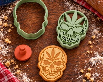Leaf Skull Cookie Cutter & Stamp Set