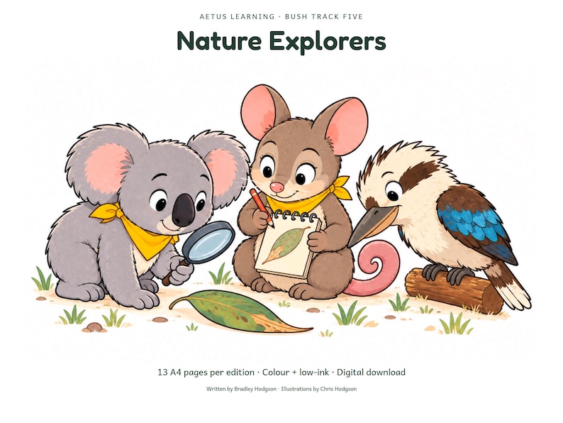 Nature Explorers - large illustrated cover - Aetus Learning, art refresh September 2026.