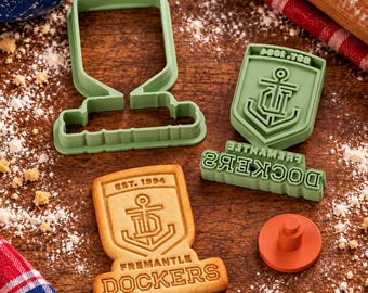 Fremantle AFL Cookie Cutter & Stamp Set