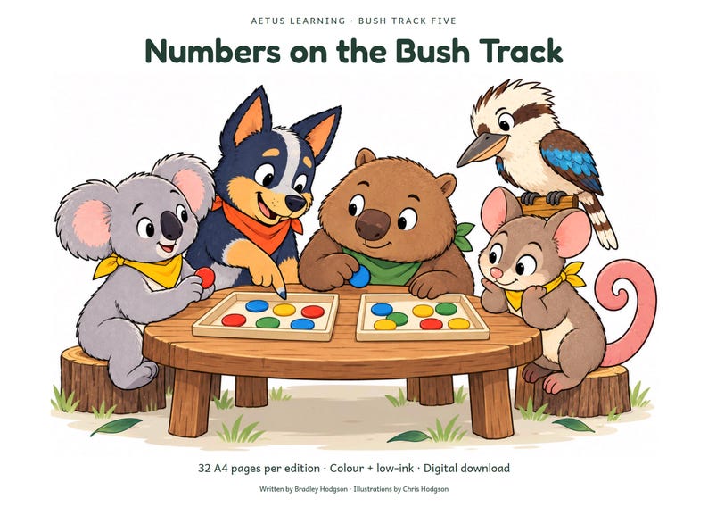 Numbers on the Bush Track: illustrated cover; Aetus Learning.