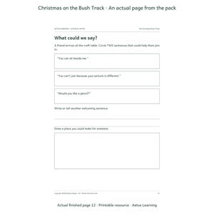 Christmas on the Bush Track — actual finished page 2 — Aetus Learning October 2026.