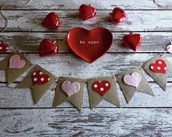 Happy Valentines Day Photo Prop Love Banner Valentines Burlap Bunting Valentines Banner Glitter Heart Banner Valentines Day Decorations