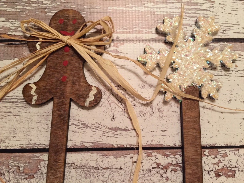 Plant Stakes Garden Winter Christmas Holidays Holiday Etsy
