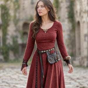 Medieval Dress for Women, Long Sleeve Tunic, Renaissance Clothing, LARP Costume, Plus Size S-5XL