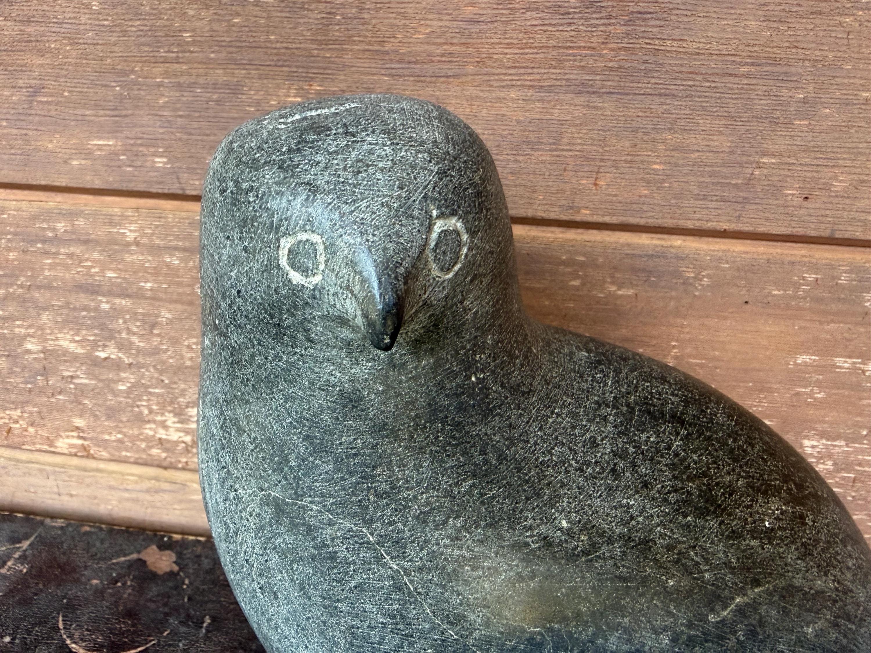 Inuit Sculpture of an Owl by Tuna Iquliq Baker Lake