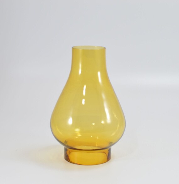 Vintage Amber Glass Oil Lamp Chimney Glass Lampshade Brown Etsy