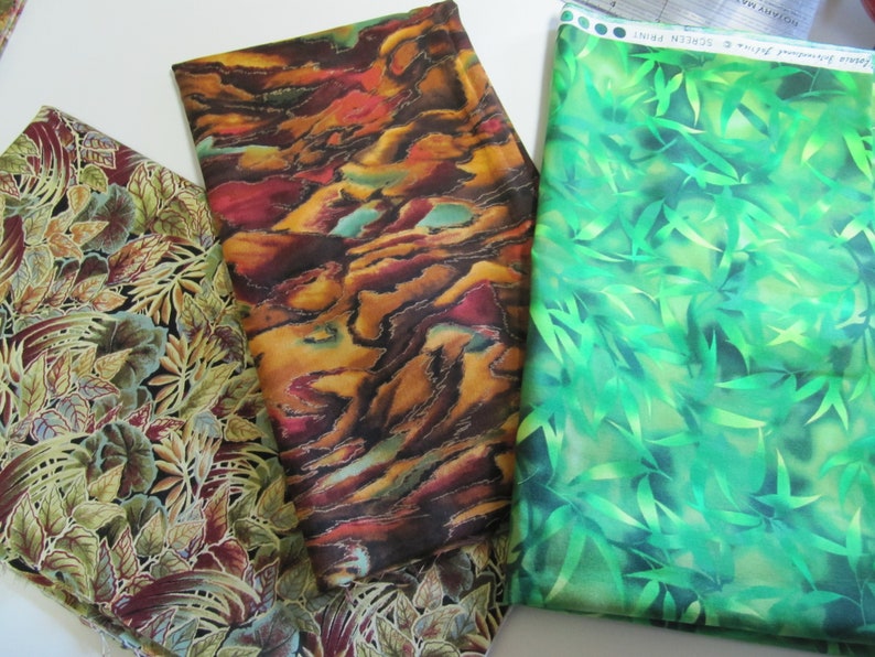 Set 3 Rooster High Quality Quilt Fabric Kits Assembled by Claudia Clark