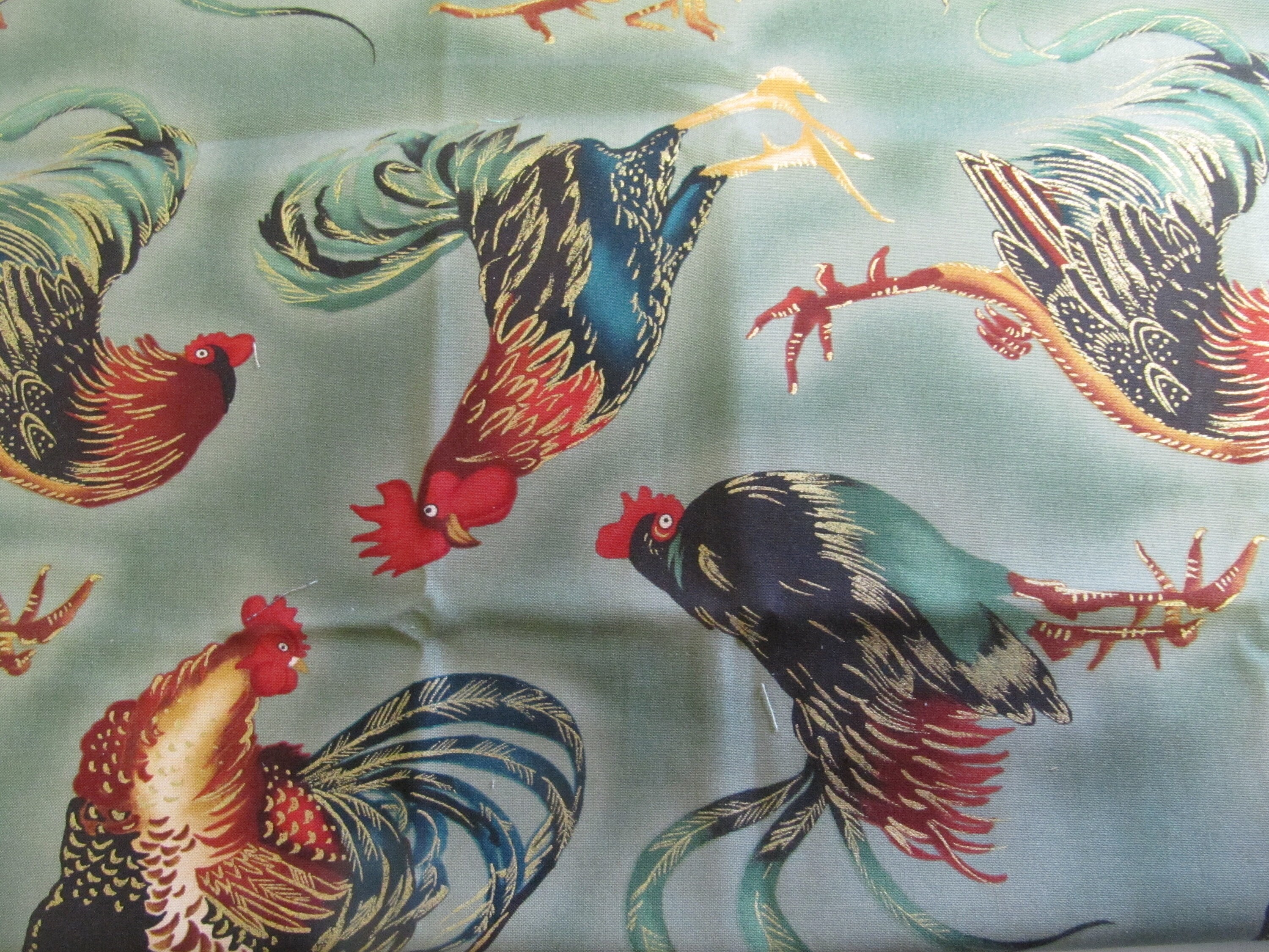 Set 3 Rooster High Quality Quilt Fabric Kits Assembled by Claudia Clark