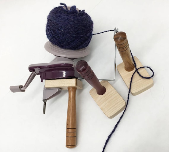 Yarn Ball Winder Handle, Maple Wood Base, Hand Turned, Center Pull Ball 