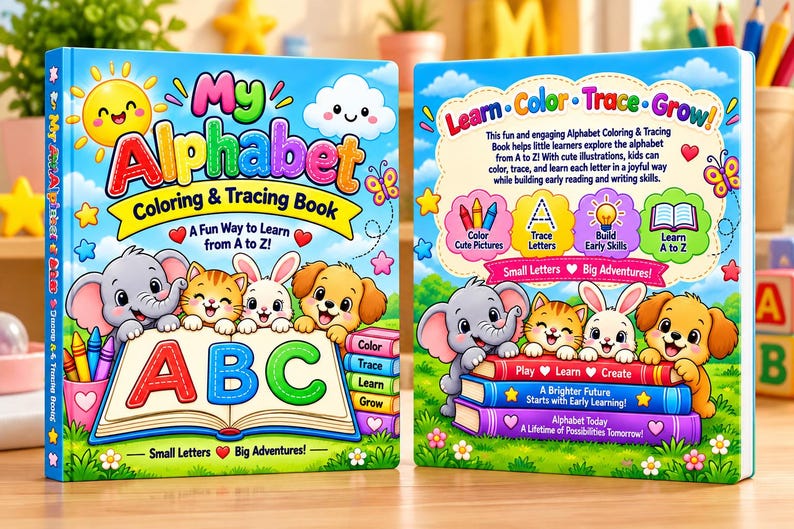 Alphabet Coloring & ABC Tracing Book Printable Alphabet Letter ...