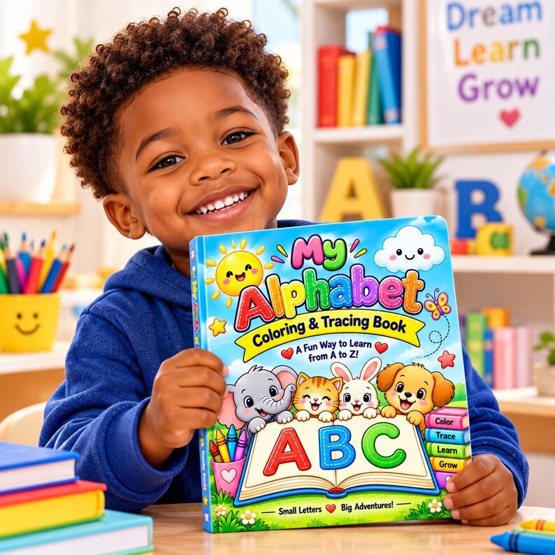 Alphabet Coloring & ABC Tracing Book Printable Alphabet Letter ...