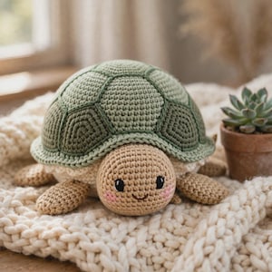 Virkningsmönster för nybörjare Amigurumi Sea Turtle (PDF-nedladdning)