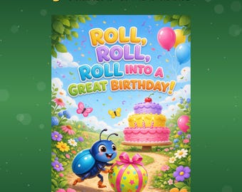 Printable Bug Birthday Card For Kids 5 Pack Insect Ladybug 5x7 Instant Download