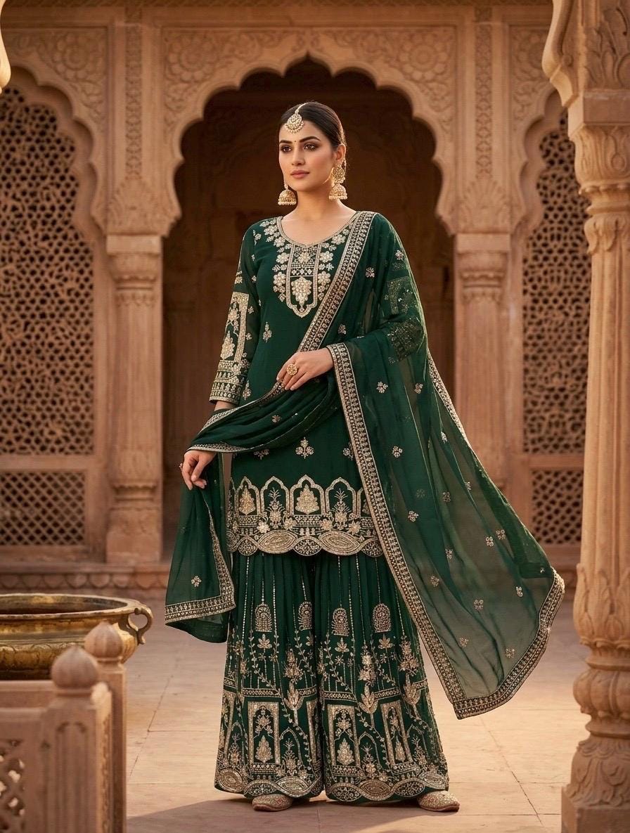 Green Sharara Suit