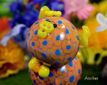 Amber Polymer Clay Piglet