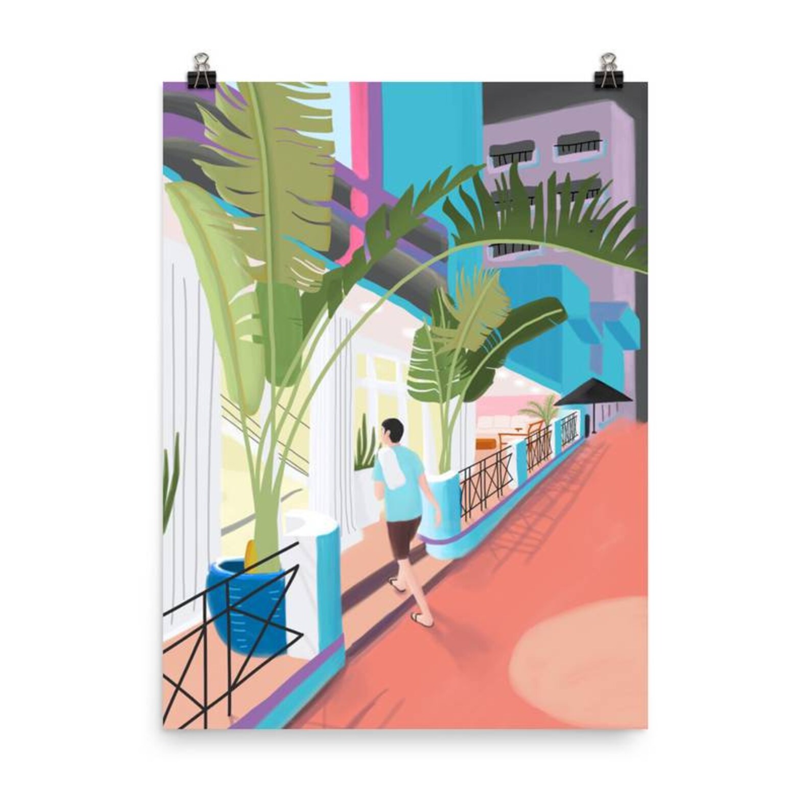 Miami South Beach original art print Etsy