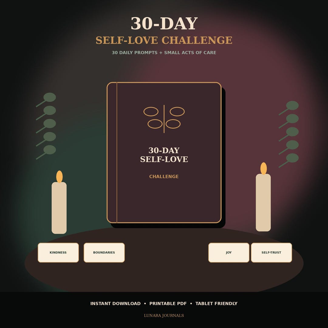 30 Day Self Love Challenge | Self Care & Confidence Journal | Daily ...