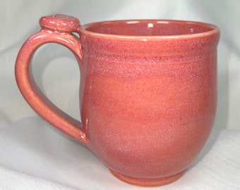 Handmade, Ceramic Mug, Bright Bubblegum Colored Glaze