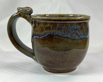 Handmade, Oil Slick Browns and Blues, Ceramic Mug