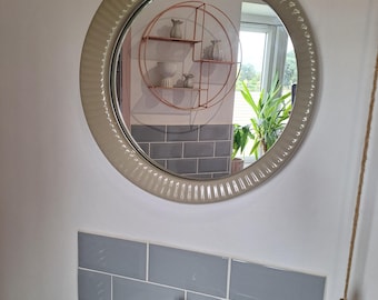 Miroir mural en céramique beige Pampas de Twyfords Ltd, vintage années 1970