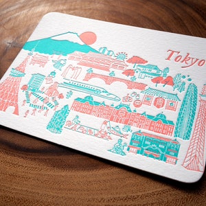 Letterpress Postcard - Travel - Tokyo