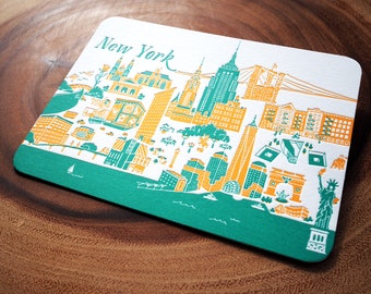Postal Letterpress - Viajes - Nueva York
