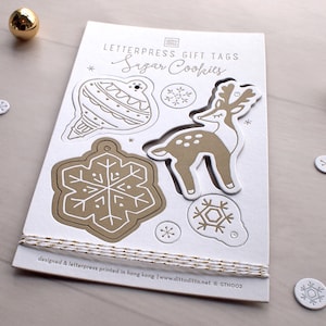 Letterpress Gift Tags - Sugar Cookies Gold