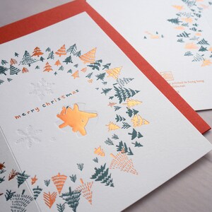 Letterpress Weihnachtskarte - Erster Schnee