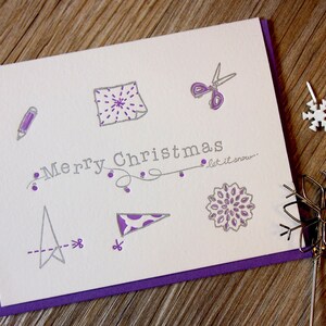 Let it snow - Carte de Noël typographique - Flocon de neige