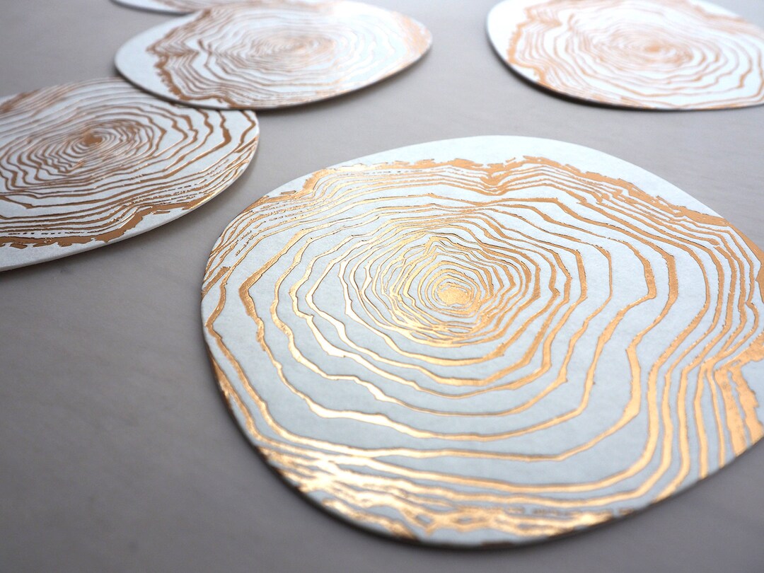 Coaster Notecard Set Wood Ring Etsy