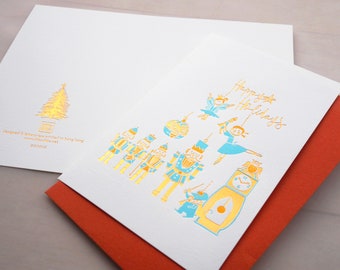 Letterpress Christmas Cards - Nutcracker Ornament