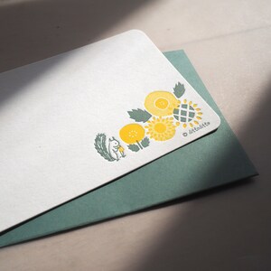 mini carte écureuil et tournesol