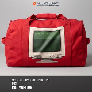 90s Retro CRT Computer Monitor SVG Cut File, Terminal Screen Display (Digital Download)