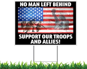 Support Our Troops Yard Sign: Patriotic Veterans Decor