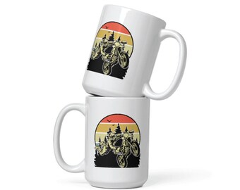 Retro Dirtbike Coffee Mug: Novelty Motorcycle Gift