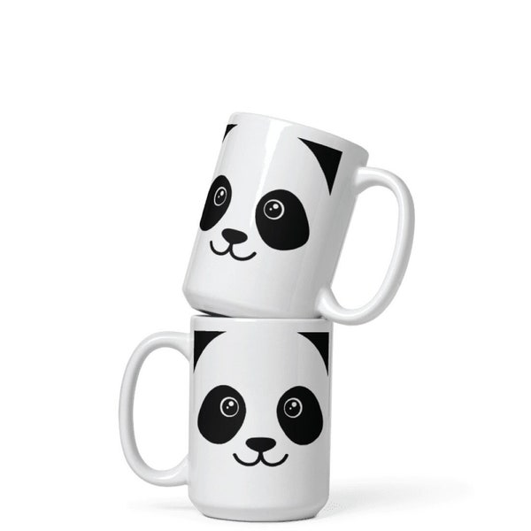 Panda Bear Face Coffee Mug, 11oz | 15oz | 20oz, Black Ringer Coffee Mug 11oz, Stainless Steel Travel Mug 14oz, Latte 12oz Mug, Morph