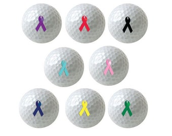 Awareness Ribbon Golf Balls: Charity Support Gift (Sleeve of 3)